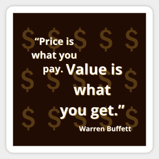 Warren Buffett quote on dollars Sticker